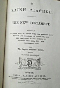 UD 1800's or Older Bagster's Critical New Testament in Greek and English HC NICE - Picture 1 of 6