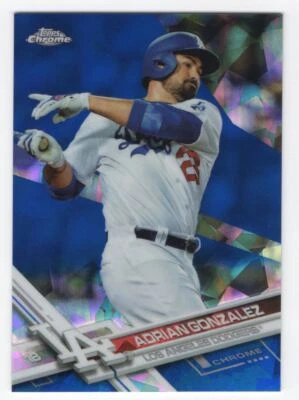 2017 Topps Chrome Sapphire Edition Print Run 250 Adrian Gonzalez #117 Los - Image 1 of 2
