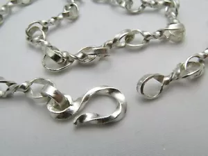 DISEÑO MADURO - CADENA DE NUDOS HECHOS A MANO ESTILO ANTIGUO - PLATA FINA 999 - Imagen 1 de 8