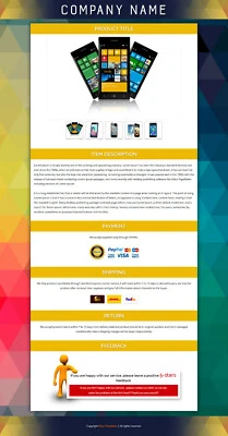 Ebay Template Listing Professional Auction design Responsive mobile HTML 2019 - Image 1 of 4