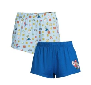 Womens XL Super Mario Boxer Sleep Shorts, 2-Pack, Nintendo-Size 16-18 - Picture 1 of 8
