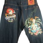 Ed Hardy Denim Jeans Pants Mens 2007 Size 40x34 Eagles Skull Snake Rare 