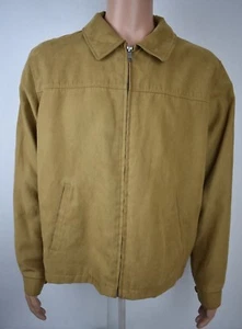 Roundtree & Yorke Men's Suede Bomber Full Zip Front Jacket Size Medium Beige - Picture 1 of 12