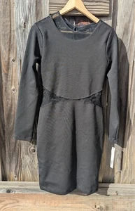 Aqua Women's 2-Piece Dress Size L Black Mesh & Lace NWT USA Made - Picture 1 of 17