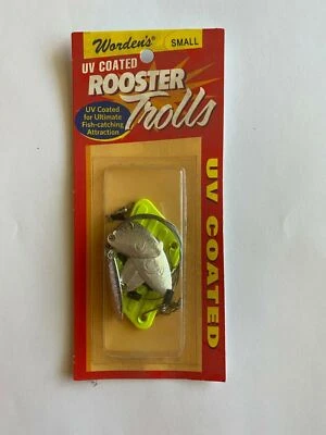 Señuelos de arrastre Worden's recubiertos UV gallo trolls pequeños pesca PEQUEÑOS Foto 1 de 3
