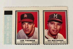 1962 Topps Stamps Panels Lee Thomas Eddie Mathews Ed Mathews EX-MT⚾️ - Picture 1 of 2