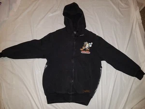 Disneyland Hong Kong Mickey Mouse Goofy Black zip Up Sweatshirt XSmall XS  - Picture 1 of 9