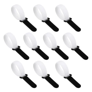Correas de fijación reutilizables de cable de gancho y bucle de 0,8"x8", blancas 10 piezas - Imagen 1 de 6