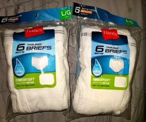 Boy's Hanes Comfort Soft/Flex Tagless Briefs 12 pairs Size: L 14 16 New Unopened - Picture 1 of 2