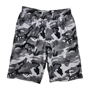 Nike Camouflage Swim Trunks Shorts Black White Gray Boys XL 13 15 Yrs 27x9 - Picture 1 of 9