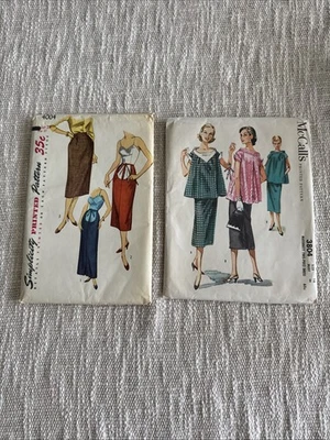 Lot Of 2 1950s Maternity Sewing Patterns Simplicity 4004 McCalls 3804 Size 16 - Image 1 of 2