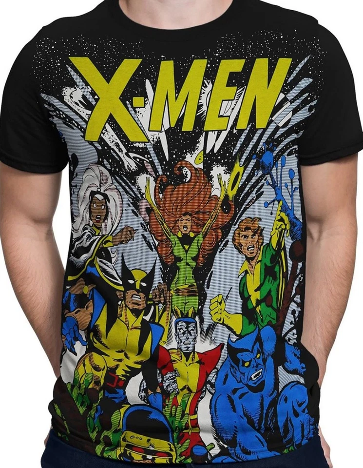 Camiseta X-Men The Gang Marvel Comics Estampado Corporal Dave Cockrum Arte NUEVA SIN USAR Foto 1 de 1