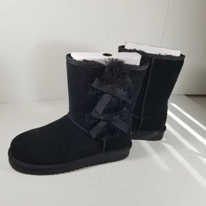 Koolaburra By Ugg Women's Size 6 Black Victoria Short Boots Fur Lined New - Picture 1 of 7