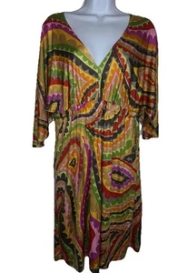 TRINA TURK groovy abstract print short flowy sleeved mini dress Size Medium - Picture 1 of 7