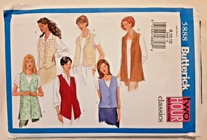 Butterick Pattern 5888 Misses' / Misses' Petite Vest Size 8-12 Sewing Project H - Picture 1 of 2