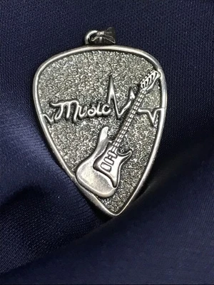 925 Rock Music 1” Guitar Pick “I Couldn’t Pick A Better You” Dark Toned Pendant - Image 1 of 4