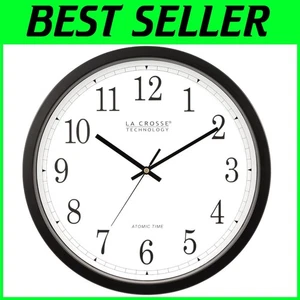 Plastic Wall Clock - 14-inch Dia. - Black - Picture 1 of 8