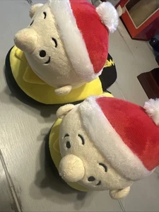 PEANUTS Charlie Marrón Navidad 3D Rasguño Felpa Zapatillas Zapato Adulto Talla 7/8 NUEVO - Imagen 1 de 7
