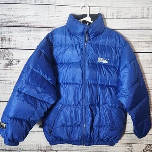90's Rare Vintage FIRST DOWN Duck down Puffer Coat Ski Winter Blue Size M - Picture 1 of 9