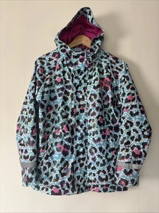 Mädchen Hype Regenmantel Jacke blau rosa Leopardenmuster Alter 13 Jahre - Bild 1 von 11