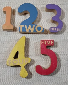 Thick 3D Wood Numbers 1-5 Preschool Number Puzzle  - Picture 1 of 10