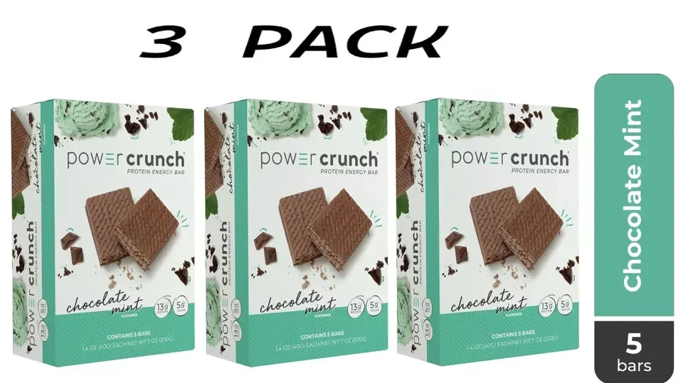Barras de proteína originais Power Crunch, chocolate em perfeito estado, 1,4 oz, 5 unidades (3 PACOTES) - Imagem 1 de 1