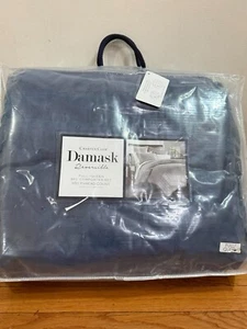 $400 Charter Club Damask Designs Woven Tile 3-Pc Blue Comforter Set Full Queen - Picture 1 of 7