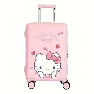 Hello Kitty Officially Licensed Suitcase Roller Luggage with travel bag, Pink - Picture 1 of 2