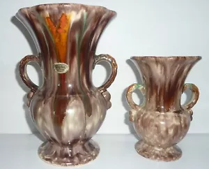 JASBA 2 x Vase Amphore 50er Jahre 22,5 cm/ 16,5 cm hoch - Bild 1 von 2