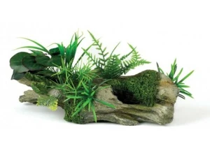 Polyresin Wood Garden With Plant's Reptile Vivarium Decor Fish Aquarium 24cm - Picture 1 of 1