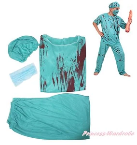 Halloween Costume Aqua Blue Bloody Surgeon Doctor Party Dress Up for Men Adult - Picture 1 of 4