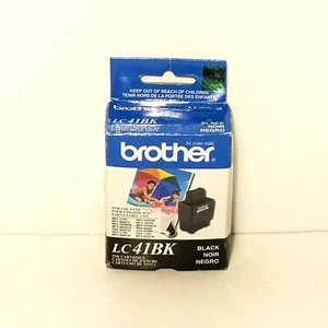 Cartucho de inyección de tinta negra Brother LC41BK sellado de fábrica nuevo de stock caducado 06/2010 - Imagen 1 de 6