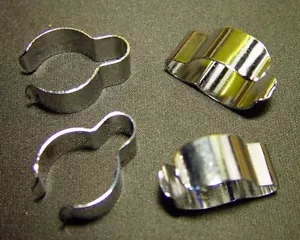 BSA, Norton, Triumph, OIF, (4) CHROME, OEM, Handlebar Wiring Clips - Foto 1 di 7