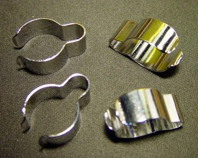 BSA, Norton, Triumph, OIF, (4) CHROME, OEM, 7/8" Handlebar Wiring Clips - Image 1 of 4