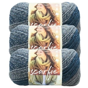 (3 Pack) Lion Brand Yarn 826-218L Scarfie Yarn, Teal/Silver - Picture 1 of 7