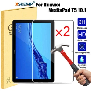 2Pcs Huawei MediaPad T5 10.1 Tempered Glass Film Screen Protector 9H Protection - Picture 1 of 13