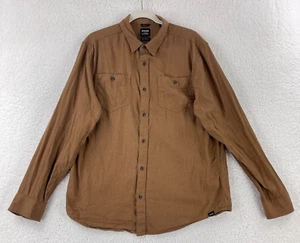 Camisa Prana con botones para hombre grande marrón calce estándar manga larga algodón orgánico - Imagen 1 de 13