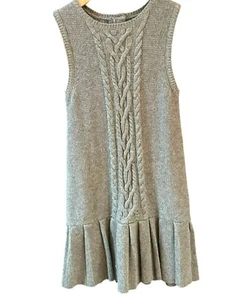 Janie & Jack Girls Gray Brown Sleeveless Knit Cashmere Blend Sweater Dress 4T - Picture 1 of 6