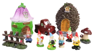 Jardín de hadas en miniatura de 11 piezas PINECREST - Pine Cone House, camioneta - Imagen 1 de 3