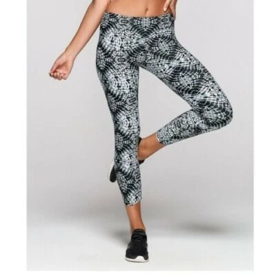Leggings al tobillo Lorna Jane Utopia Core Biter negros/blancos para mujer talla pequeña Foto 1 de 4