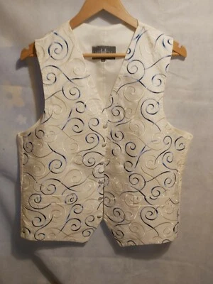 Heirloom mens Blue swirl waistcoat size 26"-42" - Image 1 of 4