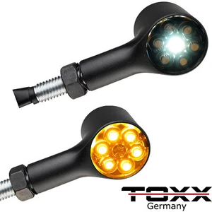 Mini intermitente LED para motocicleta Bull luz de estacionamiento luz de posición luz intermitente negra - Imagen 1 de 6