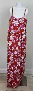 Lush Hawaiian Sleeveless Maxi Dress Size M Summer Beach Resort Flowy Sundress - Picture 1 of 21