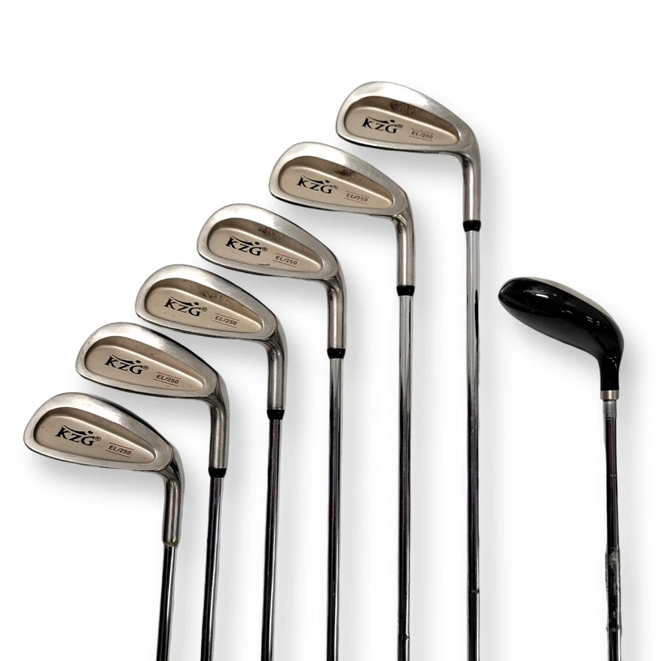 KZG El-250 7 Piece Iron Set 5/6/7/8/9/PW & U 23° Hybrid Dynalite Steel Shaft - Image 1 of 4