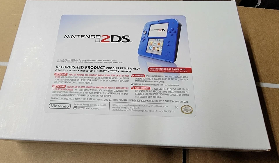 Nintendo 2DS (Black + Electric Blue) - REFURBED BY NINTENDO - EXCELLENT  - Image 1 of 1