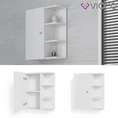 Placard murale Armoire de toilette Meuble de salle de bains Fynn blanc Vicco