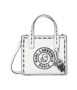 Karl Lagerfeld Paris X4114 Womens White Leather Nouveau Crossbody Bag - Picture 1 of 4