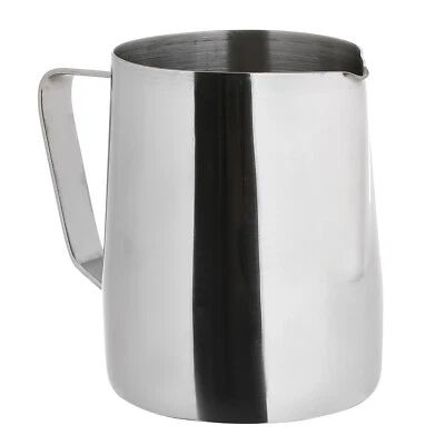 NO BRAND Stainless Steel Milk Jug Frothing Frother Coffee Latte Pitcher 600ml Measure Cup