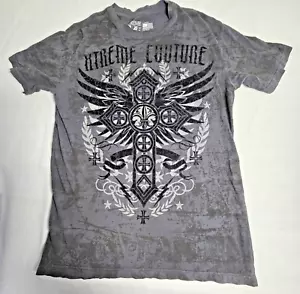 Xtreme Couture T Shirt Uomo Grande Nera Grafica Tee Affliction Made in USA Goth - Foto 1 di 10