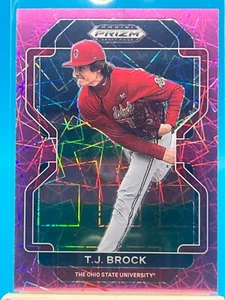 2022 Panini Prizm Draft Picks - T.J. Brock #PDP188 Neon Pink Velocity Prizm (RC) - Picture 1 of 2